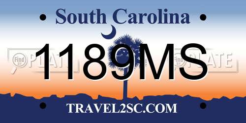 1189MS South Carolina License Plate
