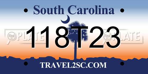118T23 South Carolina License Plate