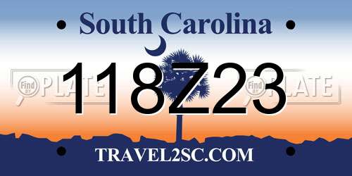 118Z23 South Carolina License Plate