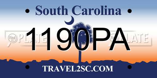 1190PA South Carolina License Plate