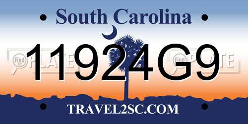 11924G9 South Carolina License Plate