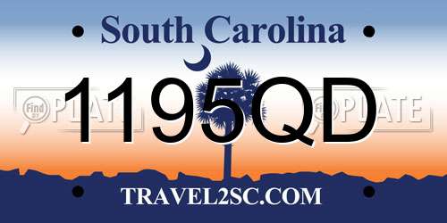 1195QD South Carolina License Plate