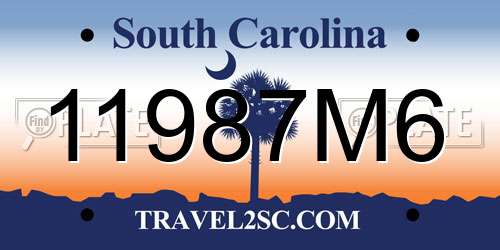 11987M6 South Carolina License Plate