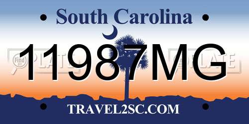 11987MG South Carolina License Plate
