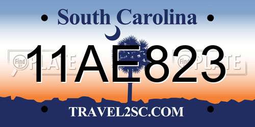 11AE823 South Carolina License Plate