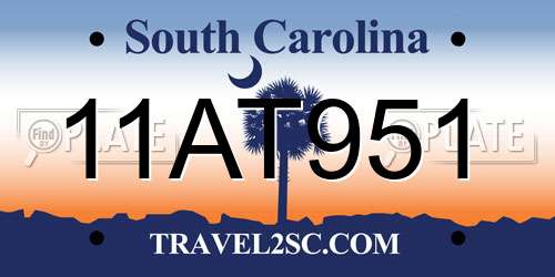11AT951 South Carolina License Plate