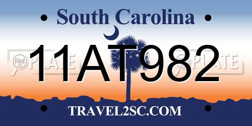 11AT982 South Carolina License Plate
