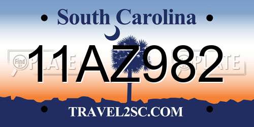 11AZ982 South Carolina License Plate