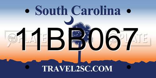 11BB067 South Carolina License Plate
