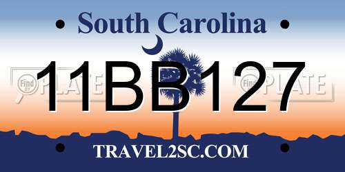 11BB127 South Carolina License Plate