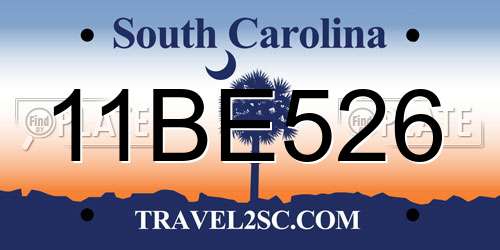11BE526 South Carolina License Plate