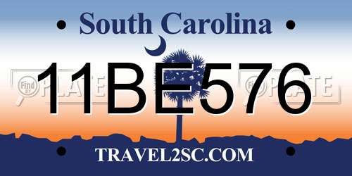 11BE576 South Carolina License Plate