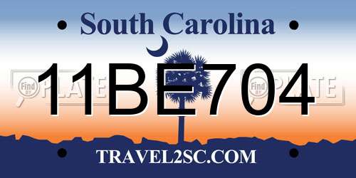 11BE704 South Carolina License Plate