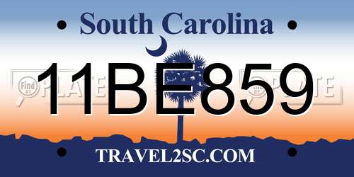 11BE859 South Carolina License Plate