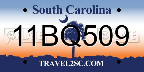 11BQ509 South Carolina License Plate