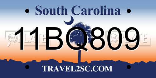 11BQ809 South Carolina License Plate