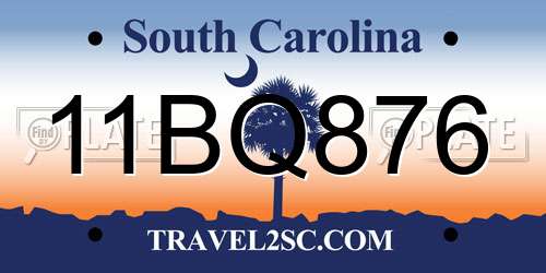 11BQ876 South Carolina License Plate