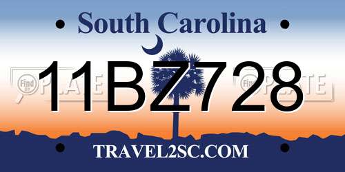11BZ728 South Carolina License Plate