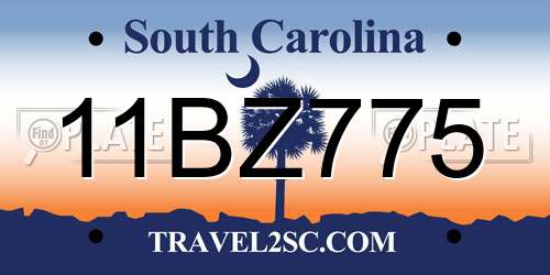 11BZ775 South Carolina License Plate