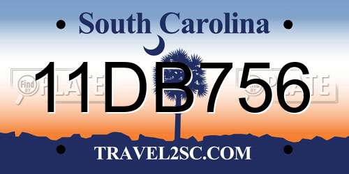 11DB756 South Carolina License Plate
