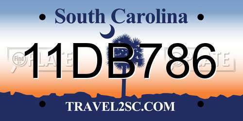 11DB786 South Carolina License Plate