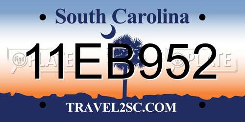 11EB952 South Carolina License Plate