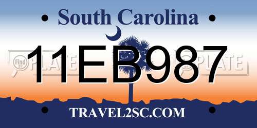 11EB987 South Carolina License Plate