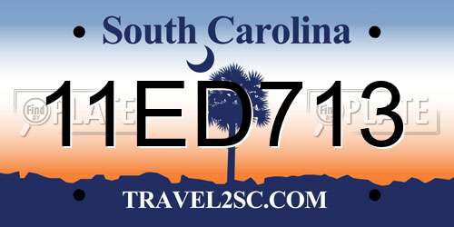 11ED713 South Carolina License Plate