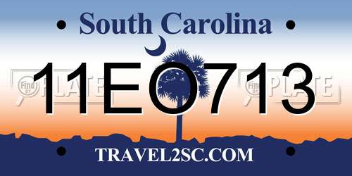 11EO713 South Carolina License Plate