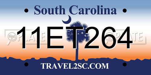 11ET264 South Carolina License Plate