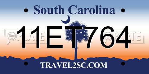 11ET764 South Carolina License Plate