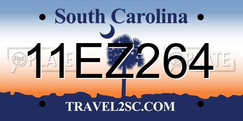 11EZ264 South Carolina License Plate