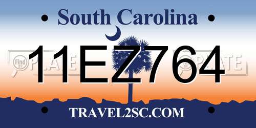 11EZ764 South Carolina License Plate