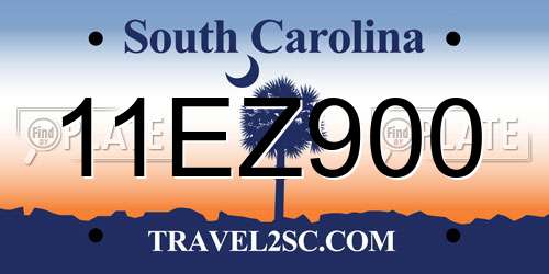 11EZ900 South Carolina License Plate