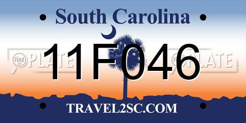 11F046 South Carolina License Plate