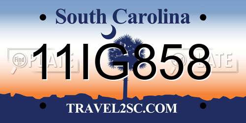 11IG858 South Carolina License Plate