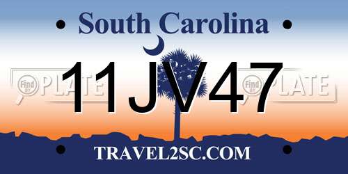 11JV47 South Carolina License Plate