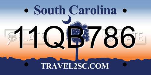 11QB786 South Carolina License Plate