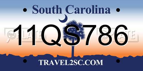 11QS786 South Carolina License Plate