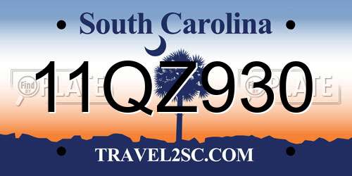 11QZ930 South Carolina License Plate