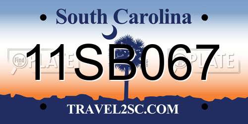 11SB067 South Carolina License Plate