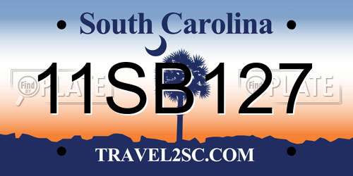 11SB127 South Carolina License Plate