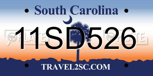 11SD526 South Carolina License Plate