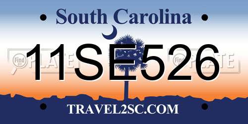 11SE526 South Carolina License Plate
