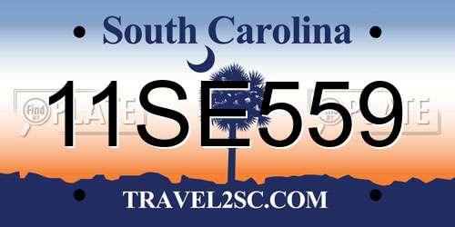 11SE559 South Carolina License Plate
