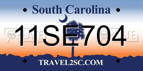 11SE704 South Carolina License Plate