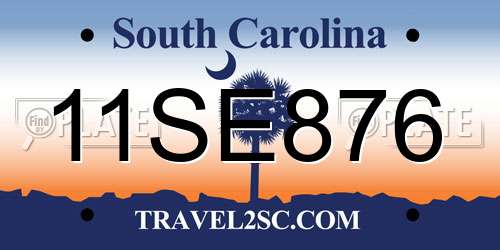 11SE876 South Carolina License Plate