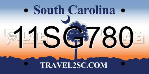 11SG780 South Carolina License Plate