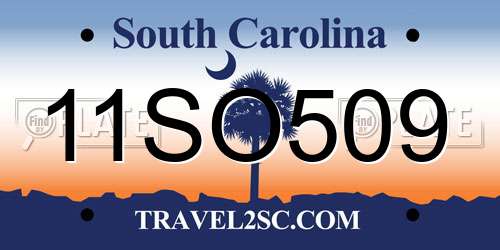 11SO509 South Carolina License Plate