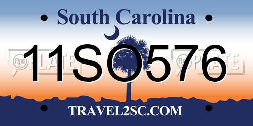 11SO576 South Carolina License Plate